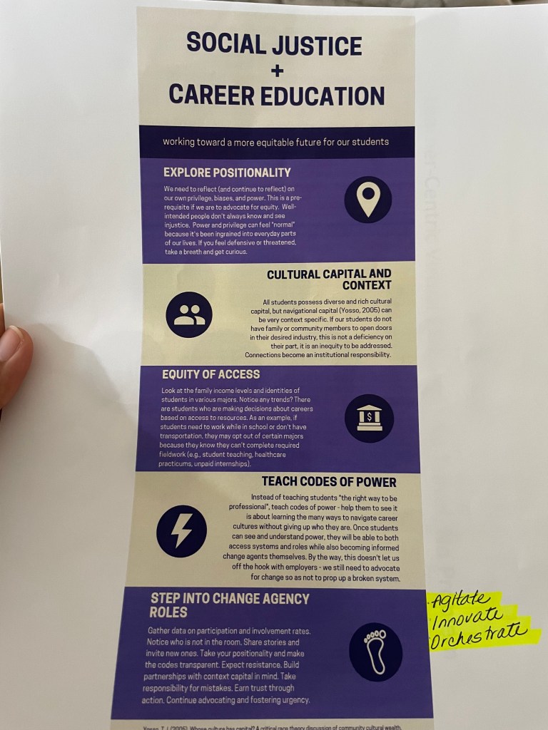 Social justice and career education infographic